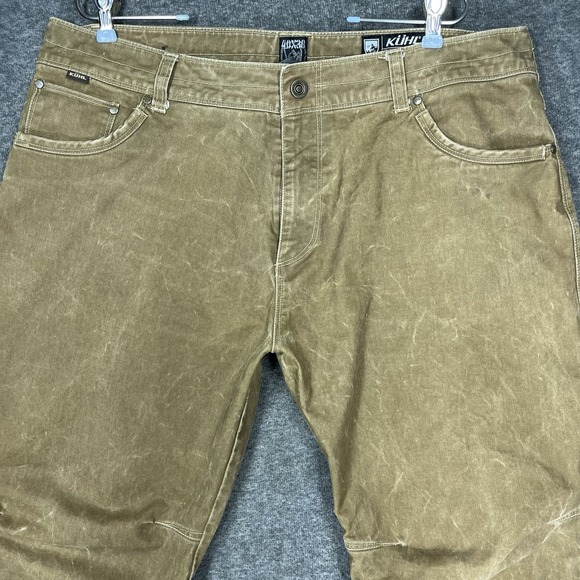 Kuhl Ryder Pants Mens 40x30 Brown Vintage Patina Dye Canvas Gorpcore Hiking Work - Picture 2 of 14